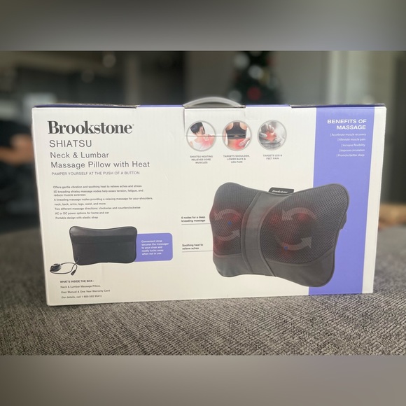 Brookstone Shiatsu Neck & Lumbar Massage Pillow w/ Heat - Picture 2 of 4